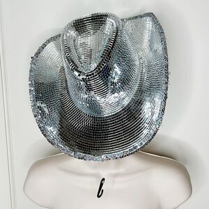 Disco Ball Silver Mirror Cowboy Hat Beyoncé Renaissance Hat
